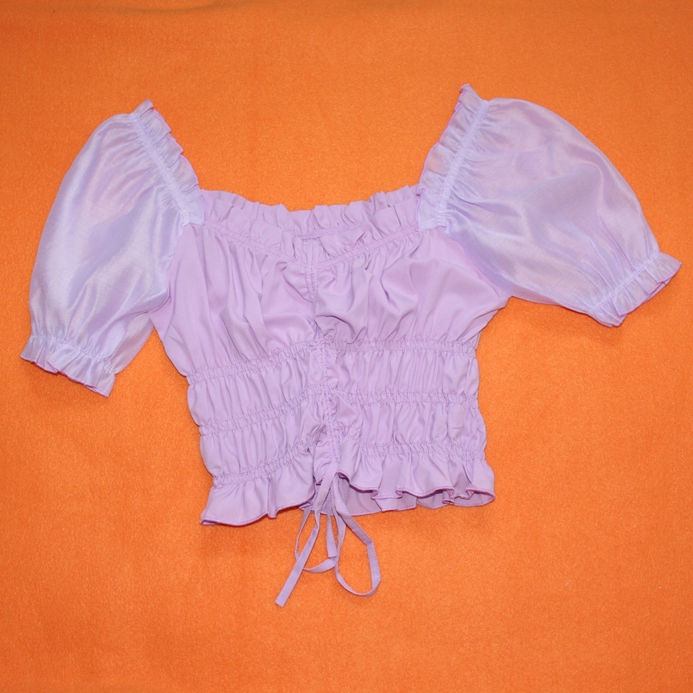 Lizette Purple Ruched Corset Top
